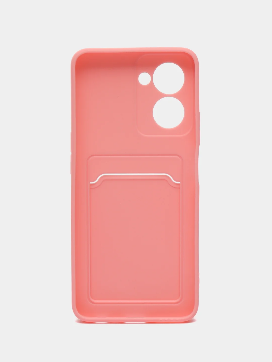 Розовый чехол для Realme C33 (Реалми С33), с карманом для карт, прозрачный