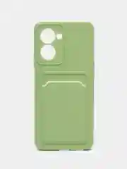 Лайм чехол для Realme C33 (Реалми С33), с карманом для карт, прозрачный