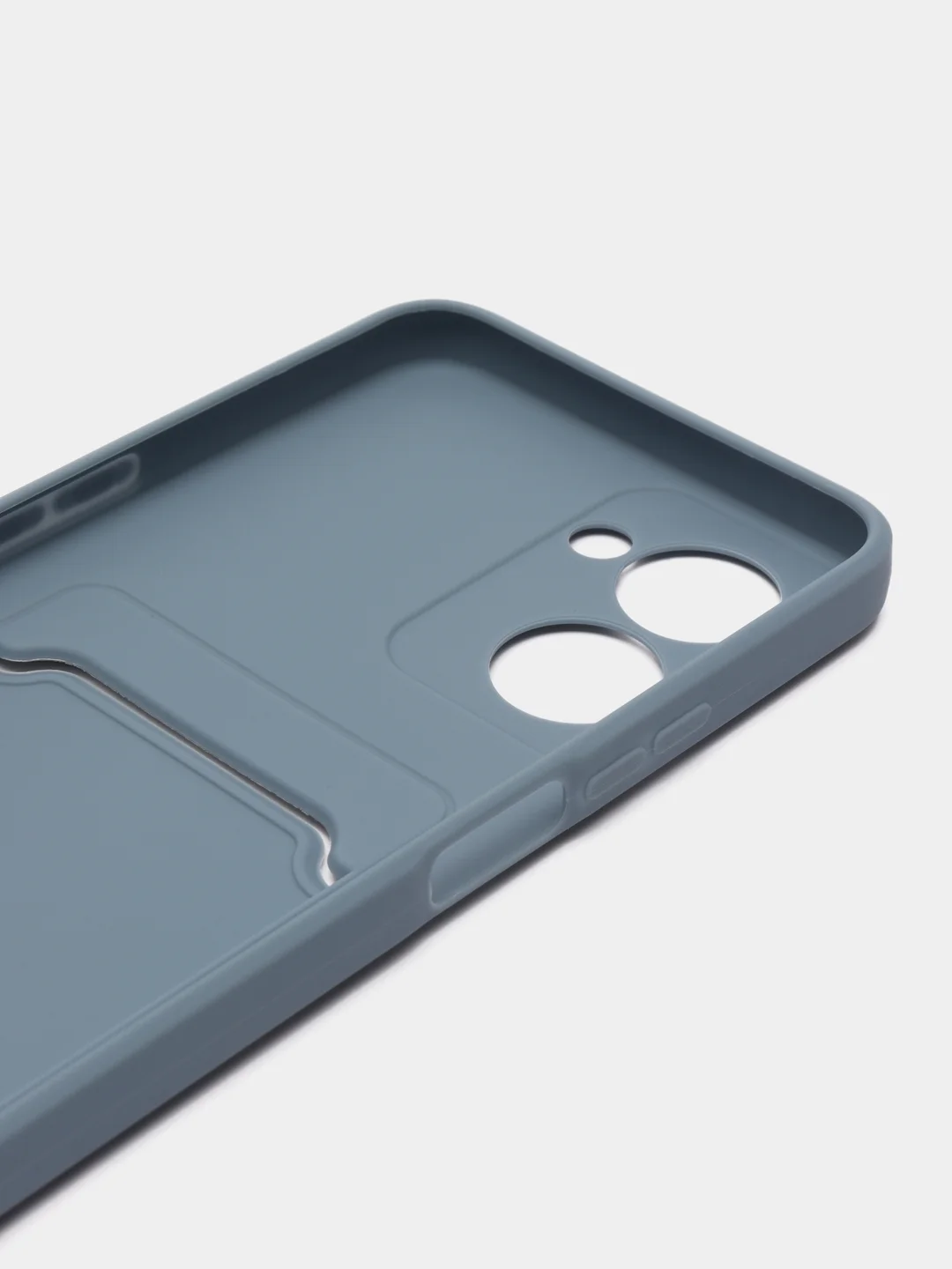 Синий меланж чехол для Realme C33 (Реалми С33), с карманом для карт, прозрачный