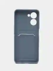 Синий меланж чехол для Realme C33 (Реалми С33), с карманом для карт, прозрачный