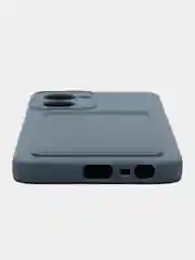 Синий меланж чехол для Realme C33 (Реалми С33), с карманом для карт, прозрачный