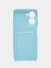 Ледяной чехол для Realme C33 (Реалми С33), с карманом для карт, прозрачный