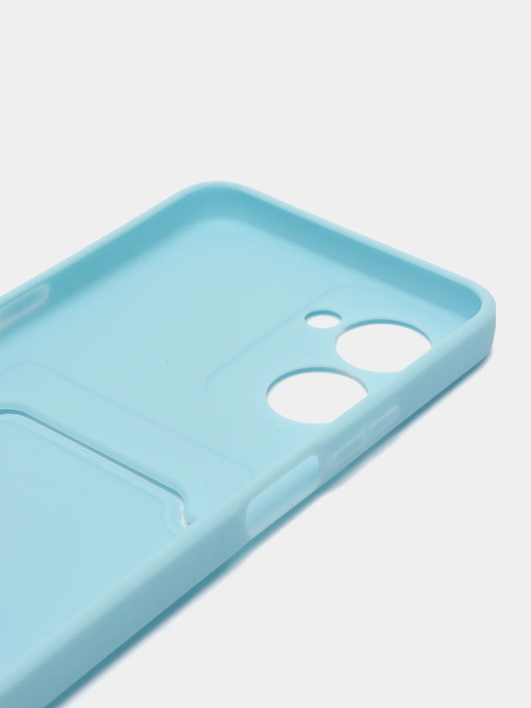 Ледяной чехол для Realme C33 (Реалми С33), с карманом для карт, прозрачный