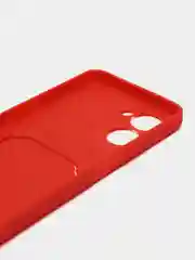 Красный чехол для Realme C33 (Реалми С33), с карманом для карт, прозрачный