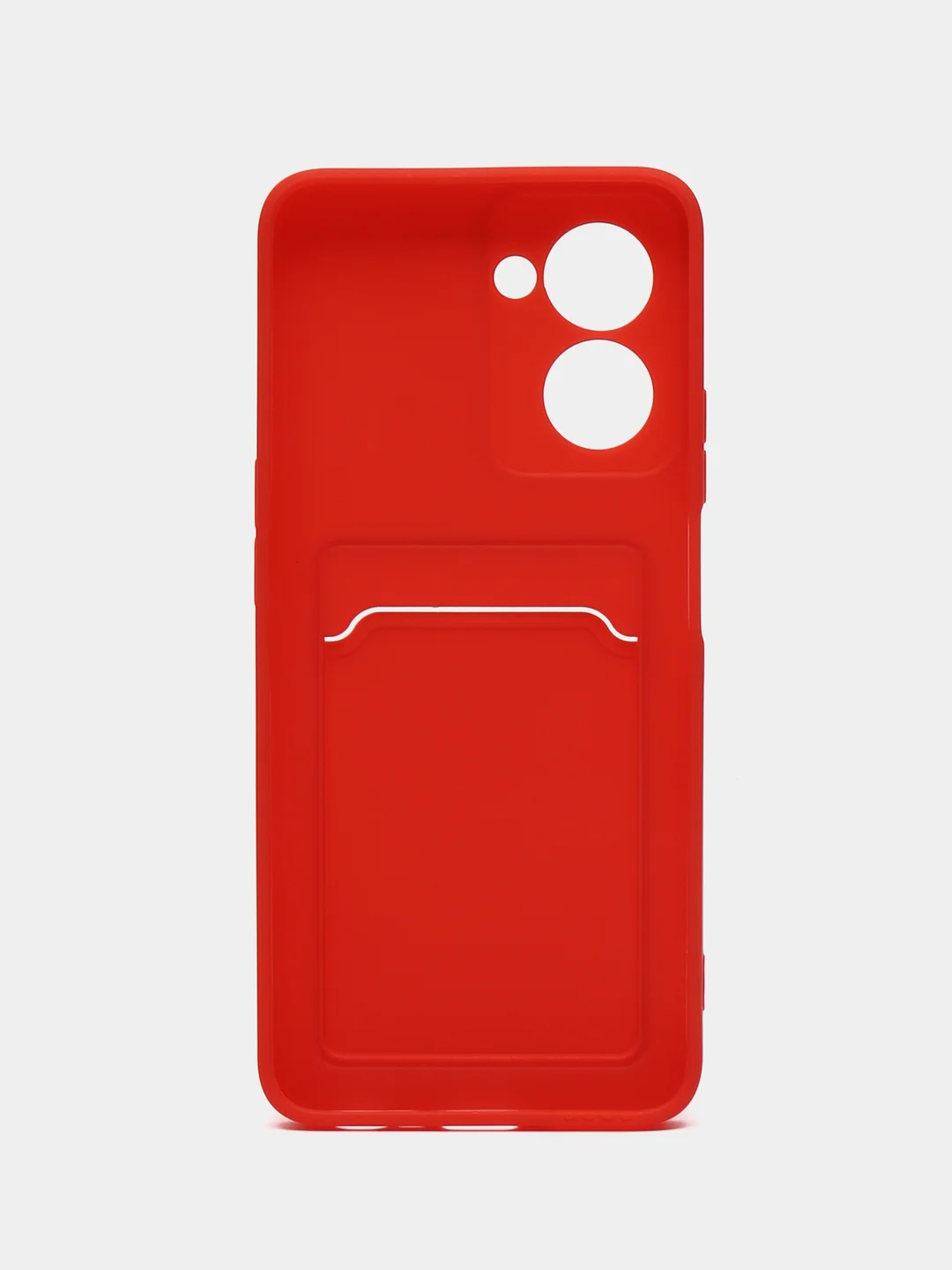 Красный чехол для Realme C33 (Реалми С33), с карманом для карт, прозрачный