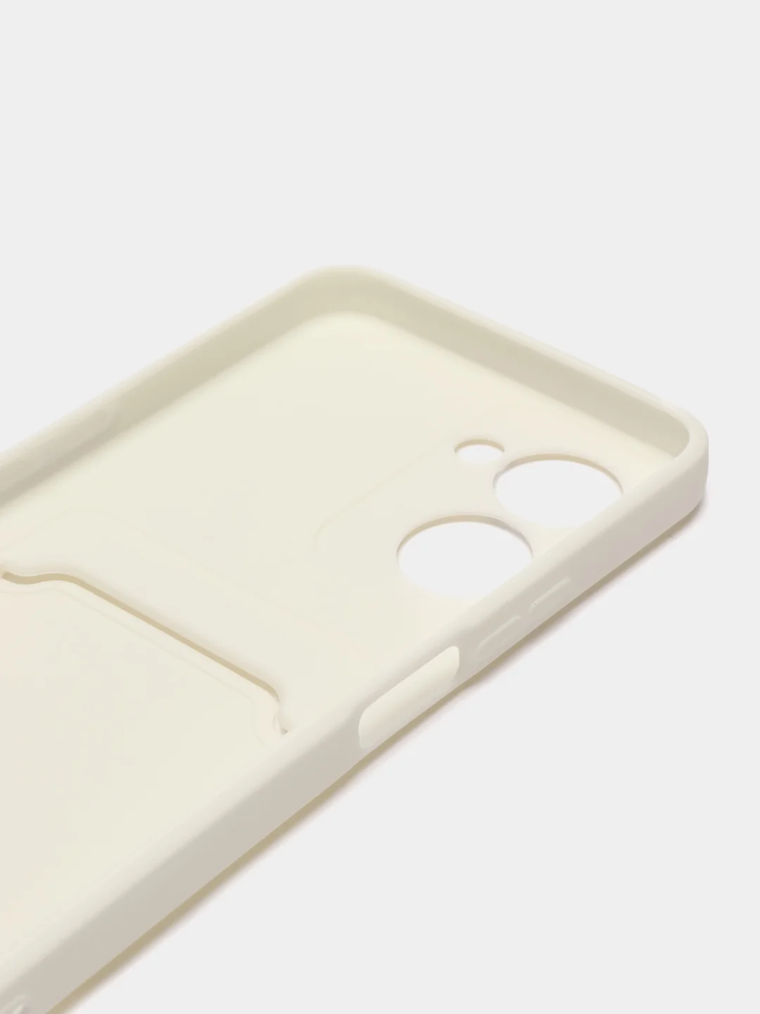 Белый чехол для Realme C33 (Реалми С33), с карманом для карт, прозрачный