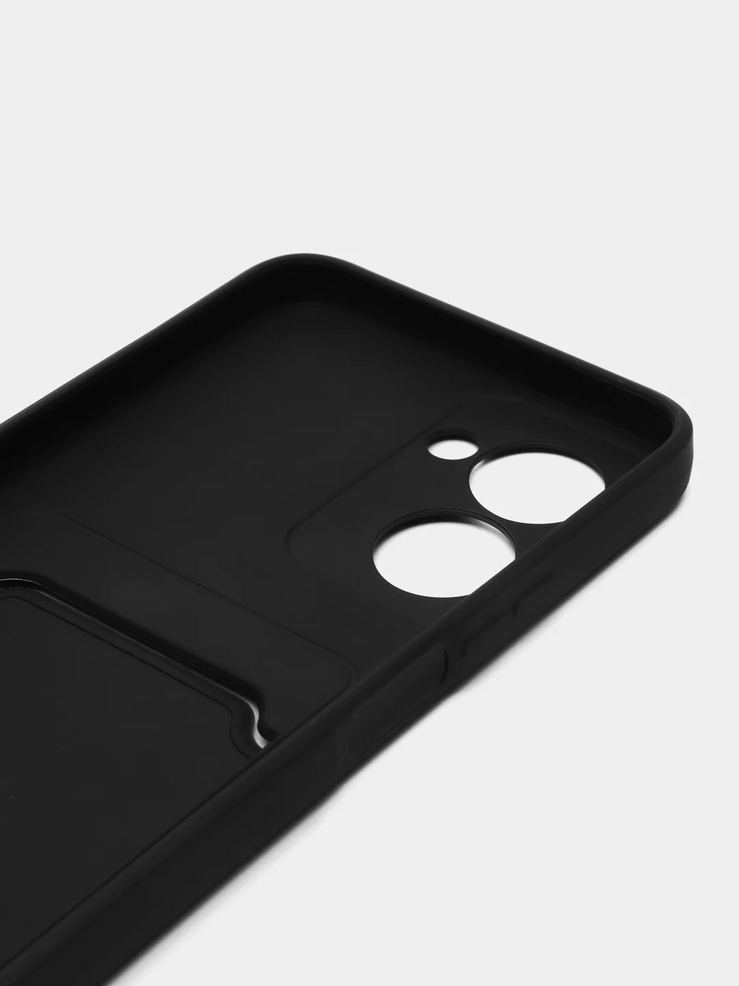 Черный чехол для Realme C33 (Реалми С33), с карманом для карт, прозрачный