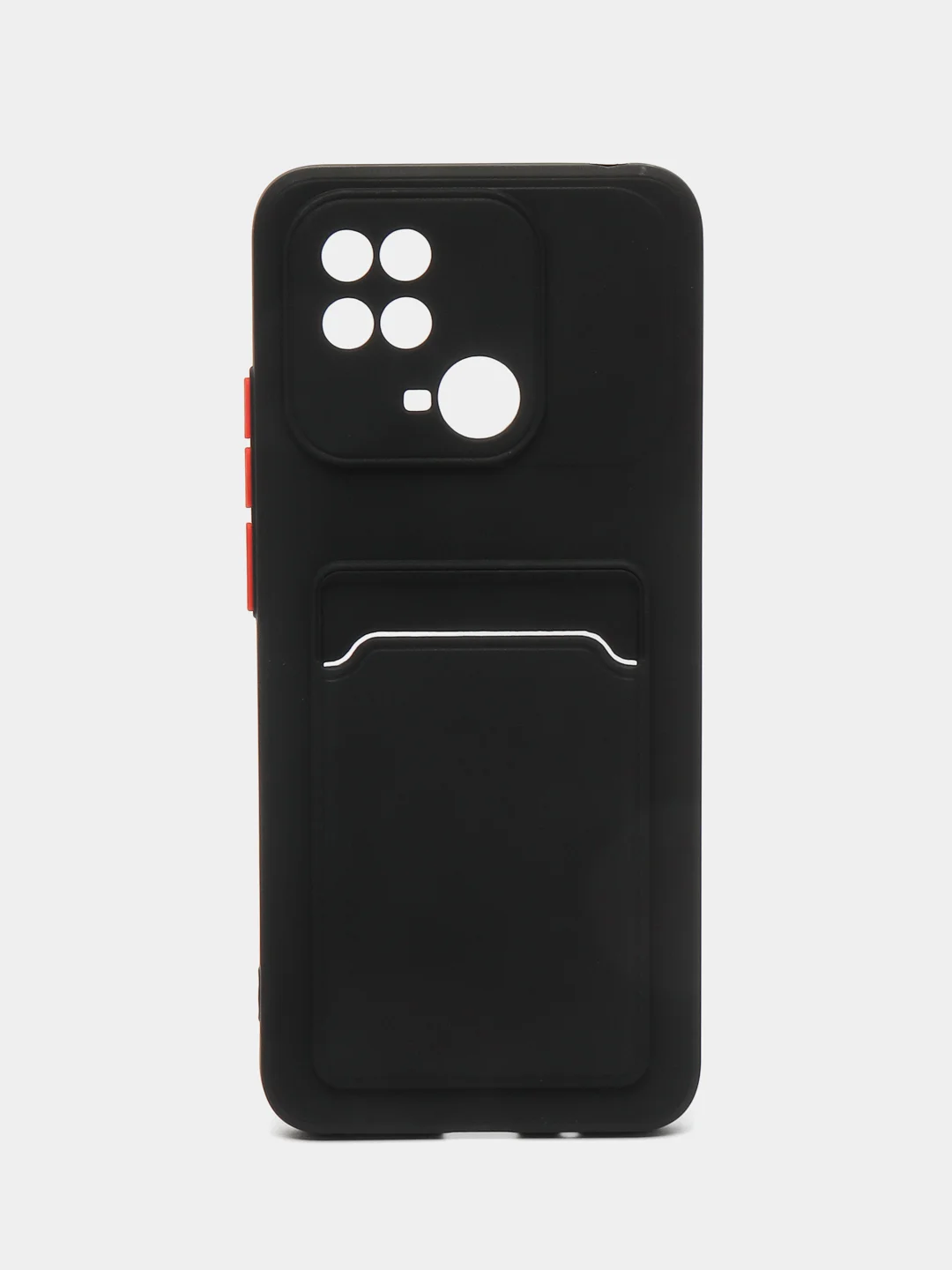 Черный чехол для Xiaomi Redmi 10C Poco C40 Редми 10С Поко С40 с карманом для карт прозрачный