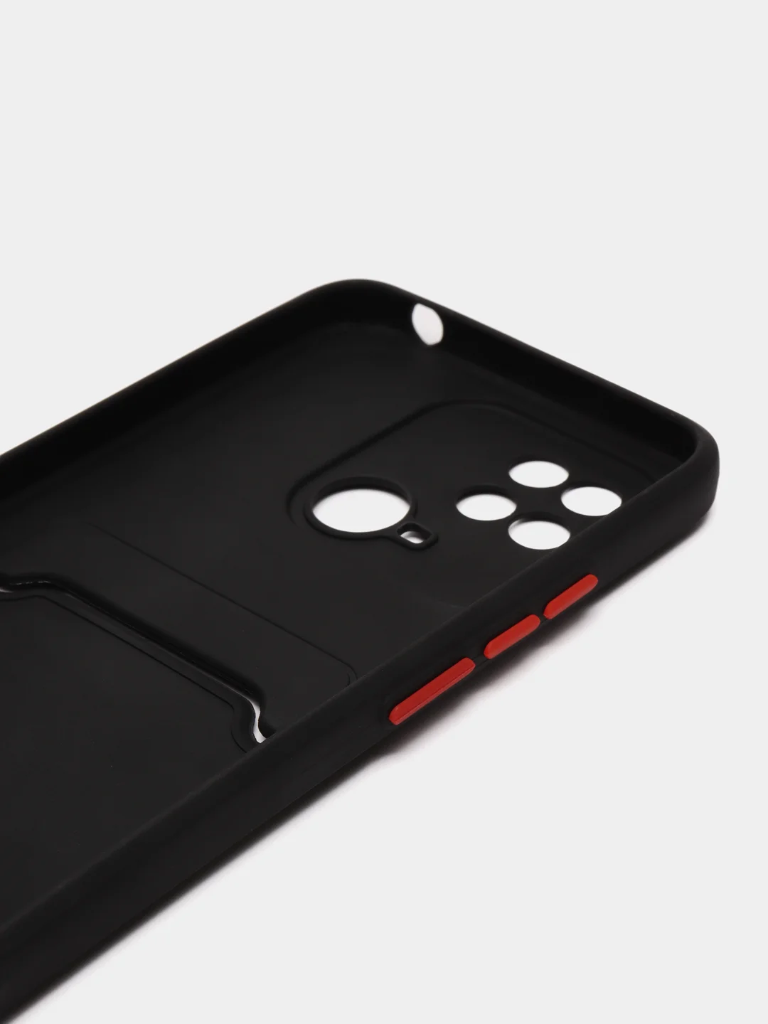 Черный чехол для Xiaomi Redmi 10C Poco C40 Редми 10С Поко С40 с карманом для карт прозрачный