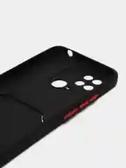 Черный чехол для Xiaomi Redmi 10C Poco C40 Редми 10С Поко С40 с карманом для карт прозрачный