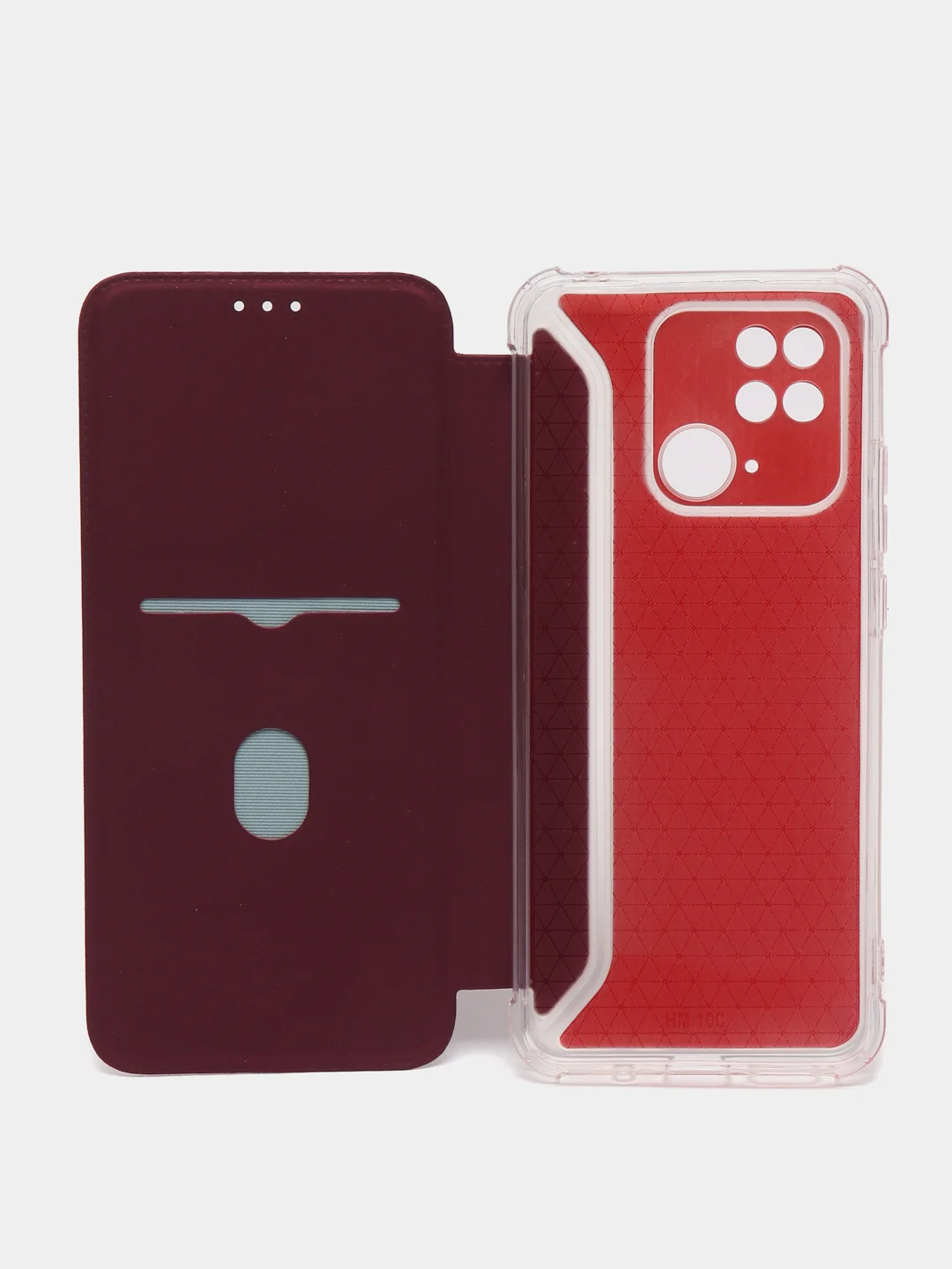 Бордовый чехол-книжка Xiaomi Redmi 10C, Poco C40, 9A,  9C, 10A