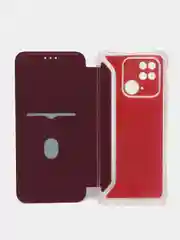 Бордовый чехол-книжка Xiaomi Redmi 10C, Poco C40, 9A,  9C, 10A