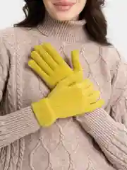 Лимонный перчатки женские с начесом