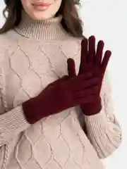 Багровый перчатки женские с начесом