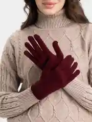 Багровый перчатки женские с начесом
