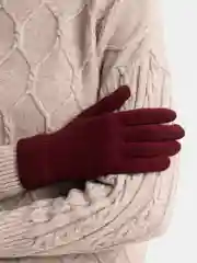 Багровый перчатки женские с начесом