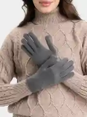 Тёмно-серый перчатки женские с начесом