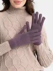 Сиреневый перчатки женские с начесом