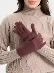 Бордовый перчатки женские с начесом