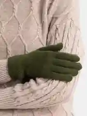 Зелёный хаки перчатки женские с начесом