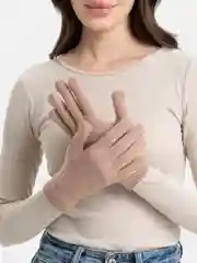 Бежевый перчатки женские с начесом
