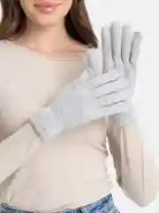 Серый перчатки однотонные, с начесом