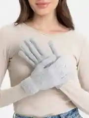 Серый перчатки однотонные, с начесом