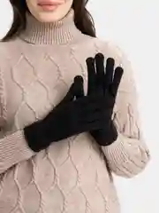 Черный перчатки однотонные, с начесом