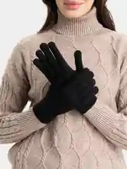 Черный перчатки однотонные, с начесом
