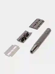 Тёмно-серый т-образная бритва с набором лезвий (5шт)