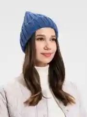 Индиго шапка женская Hippy без подклада, с отворотом, весна-осень
