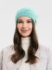 Мятный шапка-бини молодежная Hipp, вязаная, без подклада, весна-осень