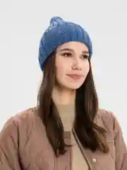 Индиго шапка женская "Крис", вязаная, с отворотом