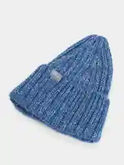 Индиго шапка женская "Крис", вязаная, с отворотом