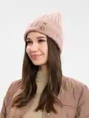 Розовый шапка женская зимняя КЕТ на флисе