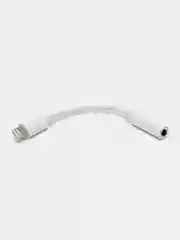 Белый переходник с разъема для наушников 3,5мм Jack на iPhone Apple Lightning