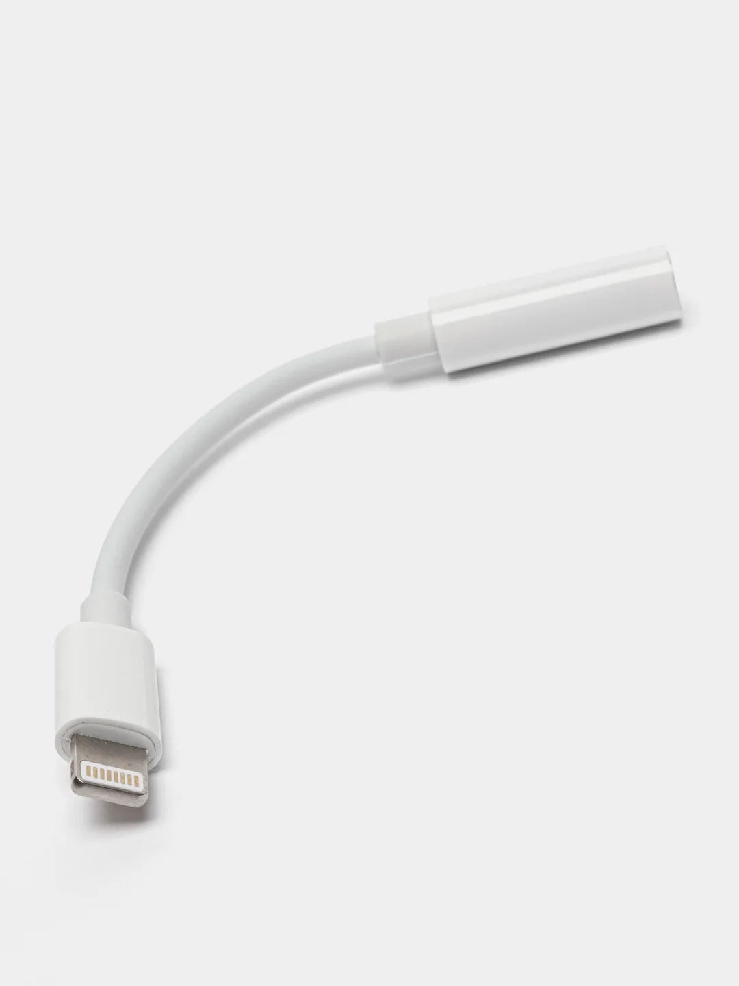 Белый переходник с разъема для наушников 3,5мм Jack на iPhone Apple Lightning