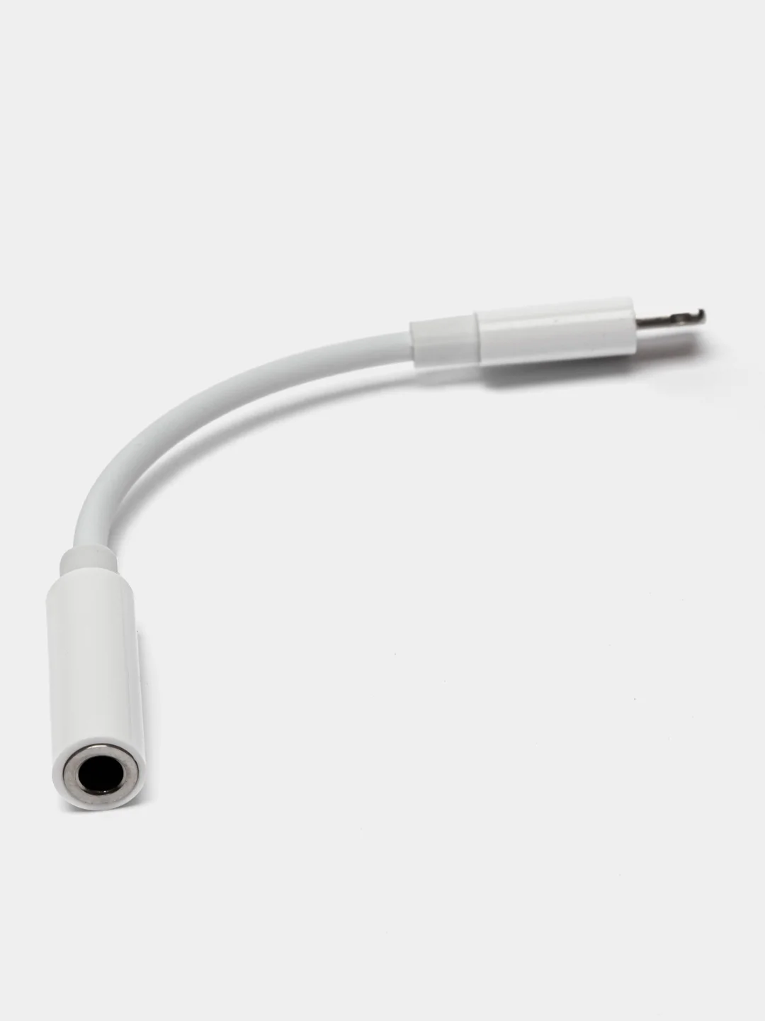 Белый переходник с разъема для наушников 3,5мм Jack на iPhone Apple Lightning