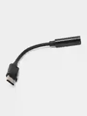 Черный переходник на чипах GeneralPlus Type-C на наушники 3,5мм Jack