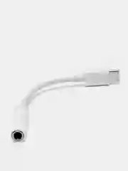 Белый переходник на чипах GeneralPlus Type-C на наушники 3,5мм Jack