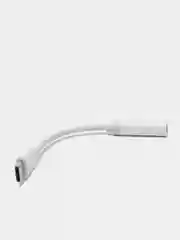 Белый переходник на чипах GeneralPlus Type-C на наушники 3,5мм Jack