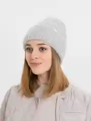 Серый металлик шапка женская  на флисовом подкладе Сафи