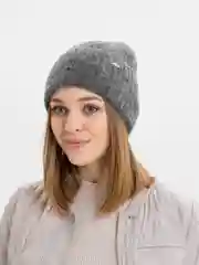 Угольный шапка женская  на флисовом подкладе Сафи