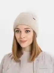 Светло-бежевый шапка женская  на флисовом подкладе Сафи