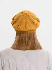 Бронзовый берет ажурный Аглая, женская шапка бини