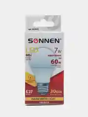 Лампа светодиодная SONNEN, 7(60)Вт, цоколь E27, груша, тепл.бел, 30000ч, LED A55-7W-2700
