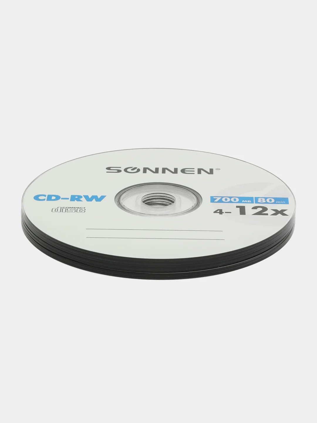Диски CD-RW SONNEN 700Mb 4-12x Bulk (термоусадка без шпиля) КОМПЛЕКТ 50шт, 512578
