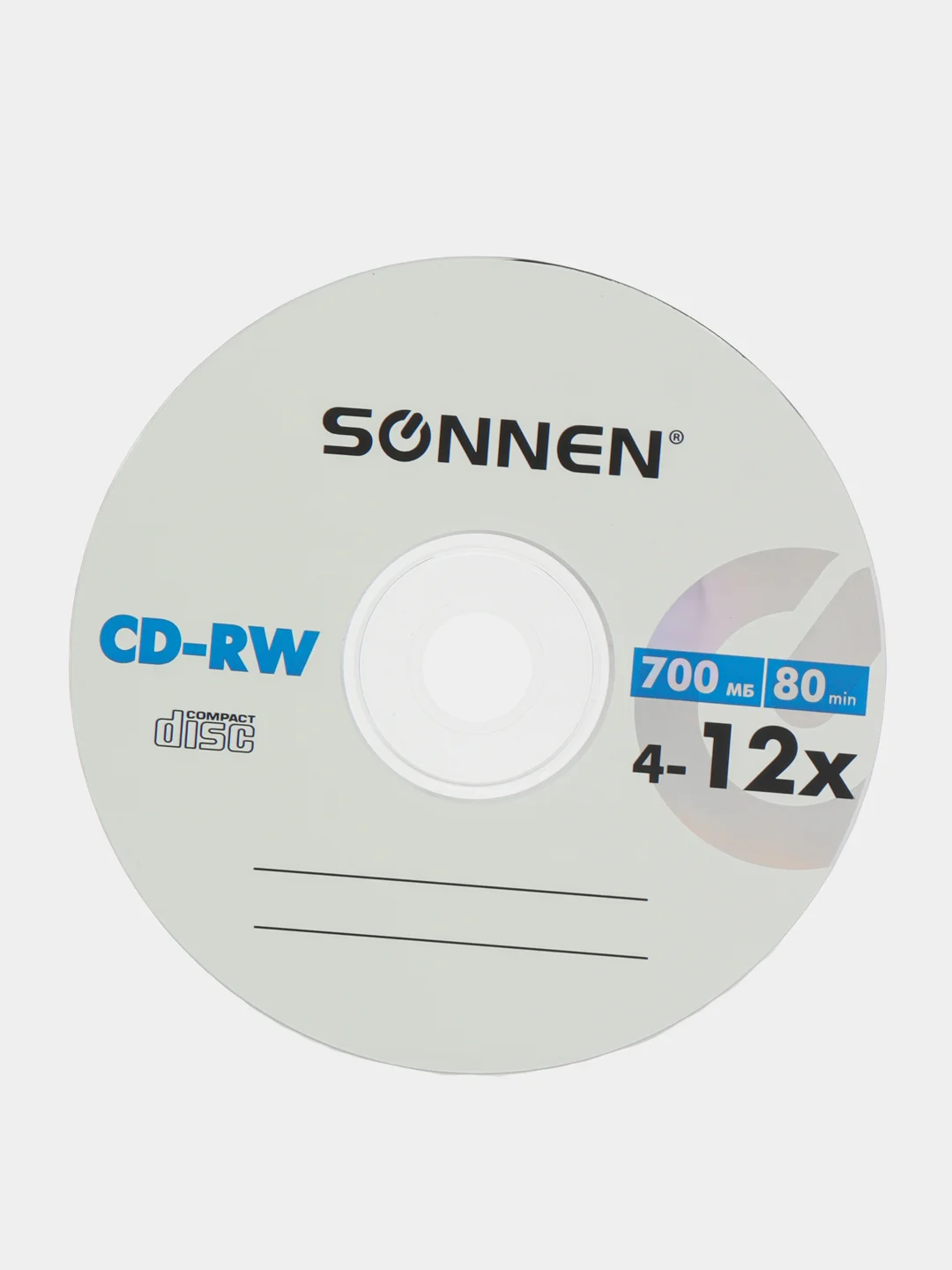 Диски CD-RW SONNEN 700Mb 4-12x Bulk (термоусадка без шпиля) КОМПЛЕКТ 50шт, 512578