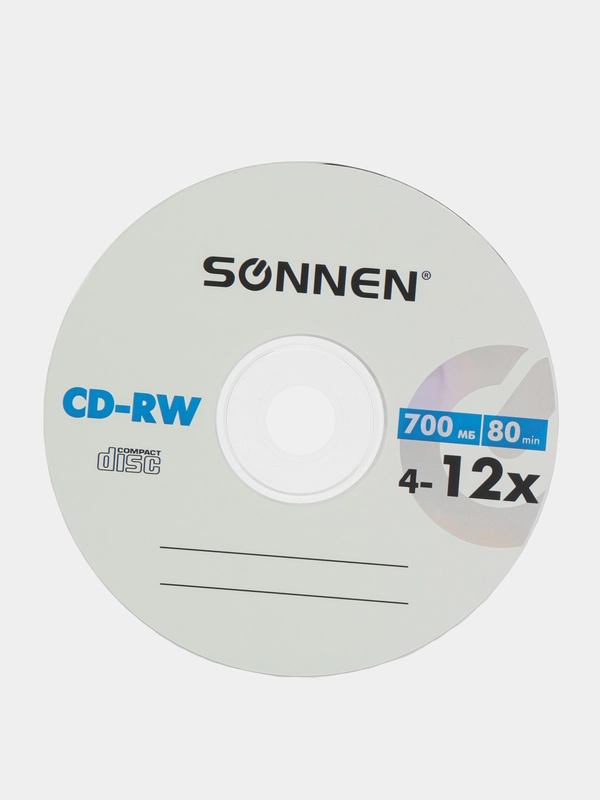 Диски CD-RW SONNEN 700Mb 4-12x Bulk (термоусадка без шпиля) КОМПЛЕКТ 50шт, 512578
