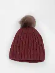 Бордовый шапка для девочек на флисовом подкладе Мирель